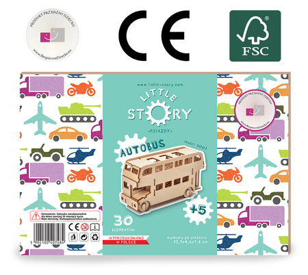 Little Story Wooden Model 3D Puzzle - Bus