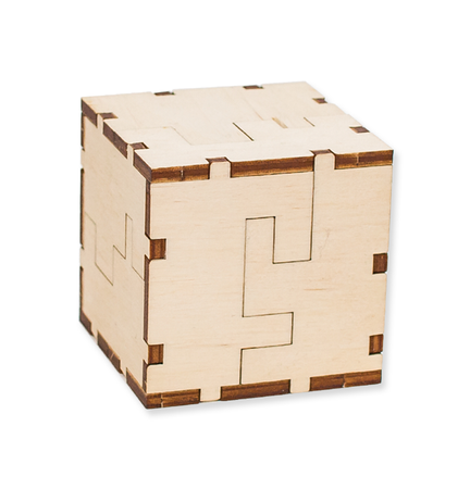 EWA Wooden 3D Puzzle - Cube