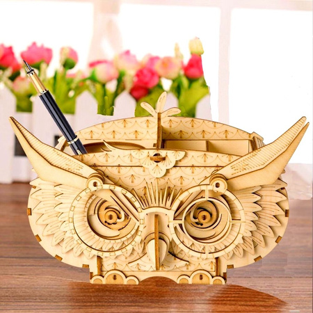 ROBOTIME 3D Wooden Puzzle - Owl Organizer