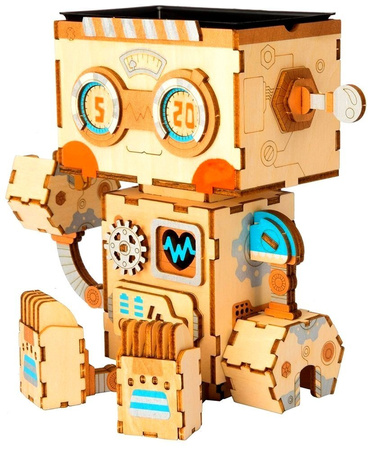 ROBOTIME Drewniane Puzzle 3D - Doniczka Robot