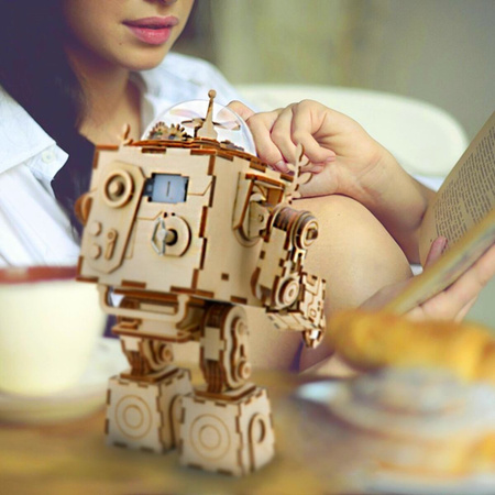 ROBOTIME 3D Wooden Puzzle - Steampunk Robot LED Music Box