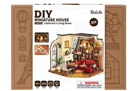 ROBOTIME Składany Drewniany Model Puzzle 3D Pokój Dzienny