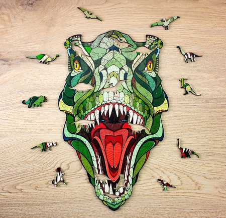 EWA Wooden 2D Puzzle - T-Rex Puzzle