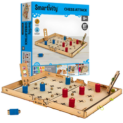 Smartivity Drewniane Mechaniczne Puzzle 3D - Atak Szachowy