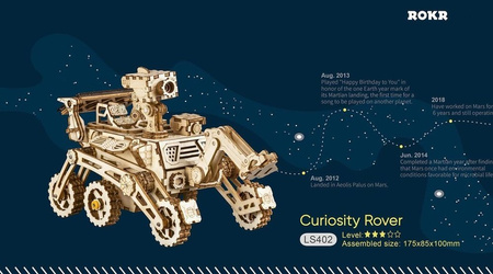 ROBOTIME Wooden Solar Energy Vehicle - Harbinger rover