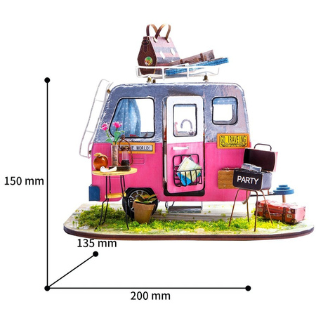 ROBOTIME Folding Wooden LED Model - Camper