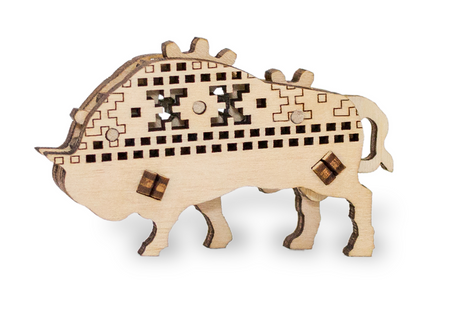 EWA Wooden 3D Puzzle - Bison