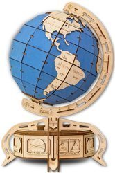EWA Drewniane Puzzle 3D Niebieski Globus