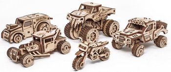 EWA Drewniane Puzzle 3D - Zestaw 5 Pojazdów