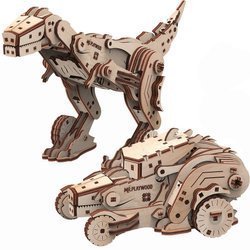 Mr.Playwood Drewniane Puzzle 3D - Dinocar