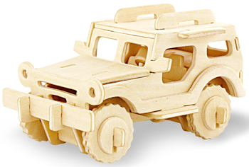 ROBOTIME Drewniane Puzzle 3D Model Jeep