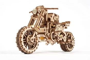 UGEARS Składany Drewniany Model 3D - Scrambler UGR-10 z bocznym wózkiem
