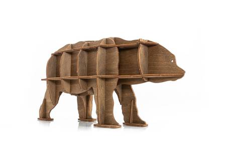 EWA Drewniane Puzzle 3D Organizer Niedźwiedź