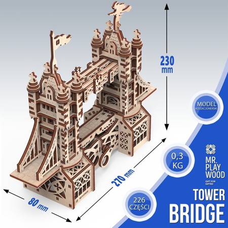 Mr.Playwood Drewniane Puzzle 3D - Tower Bridge S