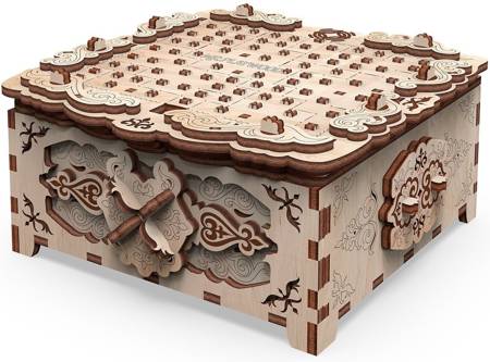 Mr.Playwood Drewniany Model Puzzle 3D Szkatułka Floral Fantasy