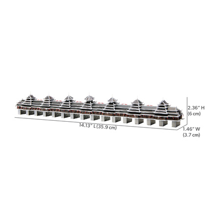 Piececool Puzzle Metalowe Model 3D - Most Wiatrowo-Deszczowy