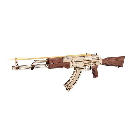 ROBOTIME Drewniane Mechaniczne Puzzle 3D -  Karabin AK-47