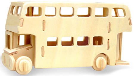 ROBOTIME Drewniane Puzzle 3D Pojazd Autobus Piętrowy
