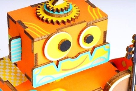 ROBOTIME Drewniane Puzzle 3D - Pozytywka Robot