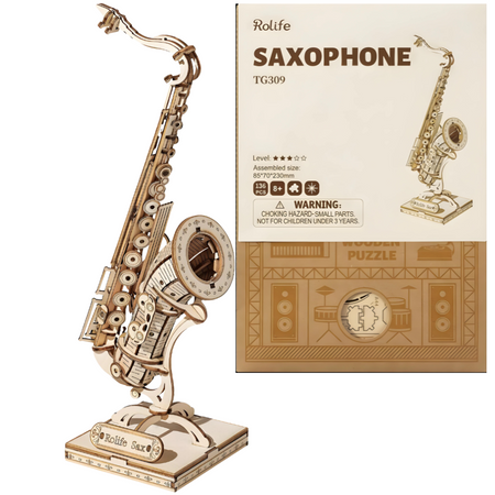 ROBOTIME Drewniane Puzzle 3D - Saksofon