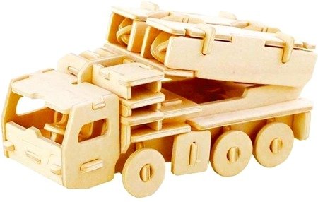 ROBOTIME Drewniane Puzzle 3D Wóz Bojowy + Rakiety