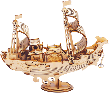 ROBOTIME Drewniany Model Puzzle 3D Japoński Statek Dyplomatyczny
