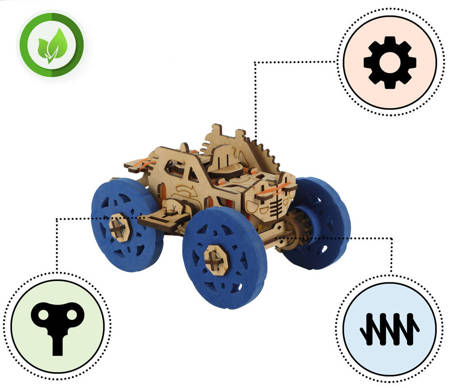 Smartivity Drewniane Mechaniczne Puzzle 3D - Robot Wędrownik