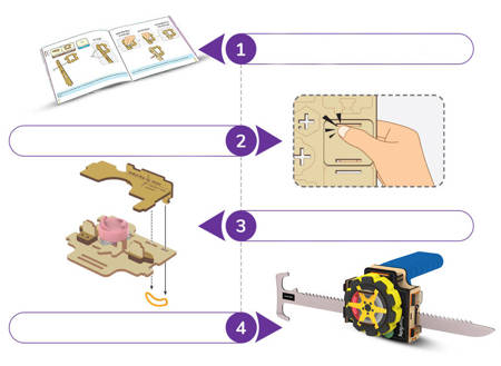 Smartivity Drewniane Mechaniczne Puzzle 3D - Szalone Kółka