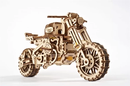 UGEARS Składany Drewniany Model 3D - Scrambler UGR-10 z bocznym wózkiem