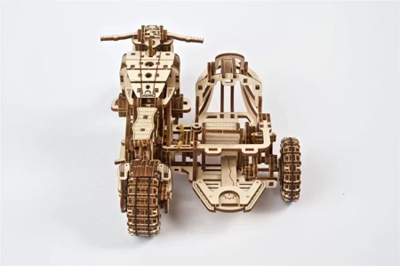 UGEARS Składany Drewniany Model 3D - Scrambler UGR-10 z bocznym wózkiem