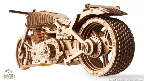 UGEARS Składany Drewniany Model Mechaniczny 3D - Motocykl VM-02